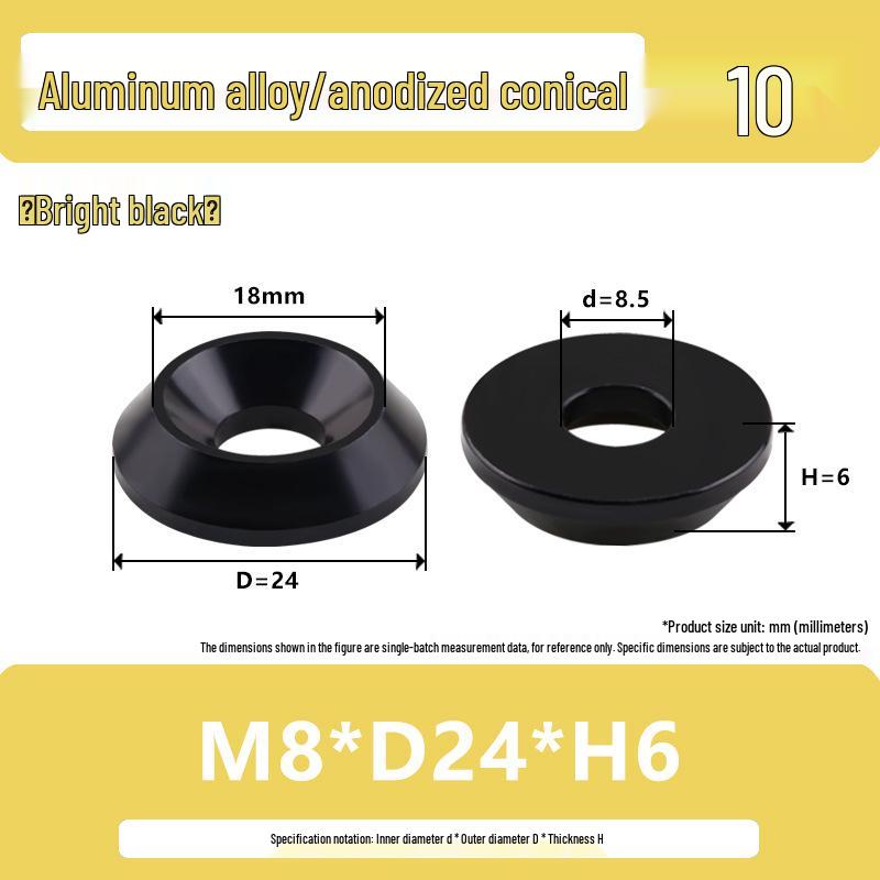 Colored Aluminum Alloy Countersunk Fish Eye Washers - M6/M8/M10