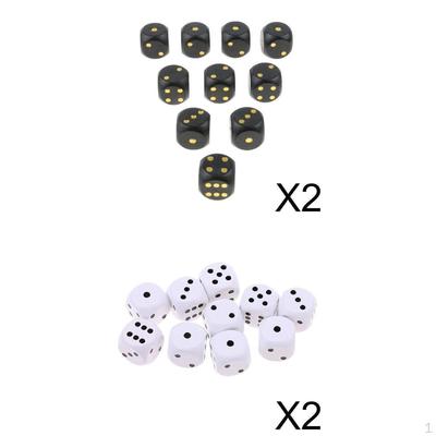 40/set 16mm Square Wooden 6 Side Dices Set Dotted Dice for Board Game Casino Theme Party Favor Toy