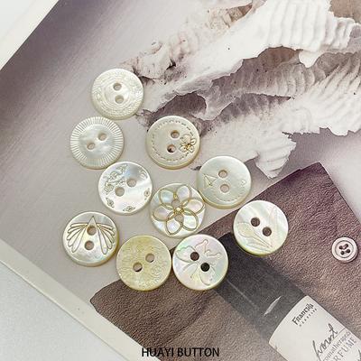 10Pcs 2-Hole Shell Buttons Laser Butterfly Flowers Shirt Blouse Diy Sewing Accessories For Korean Clothing Craft Supplies