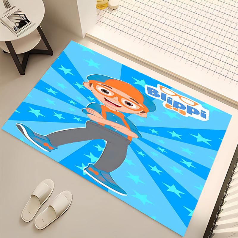 1pc Blippi Print Area Rug - Soft, Washable Non-Slip Indoor Mat, Living Room, Home Office Decorative Rug,Office Decorative