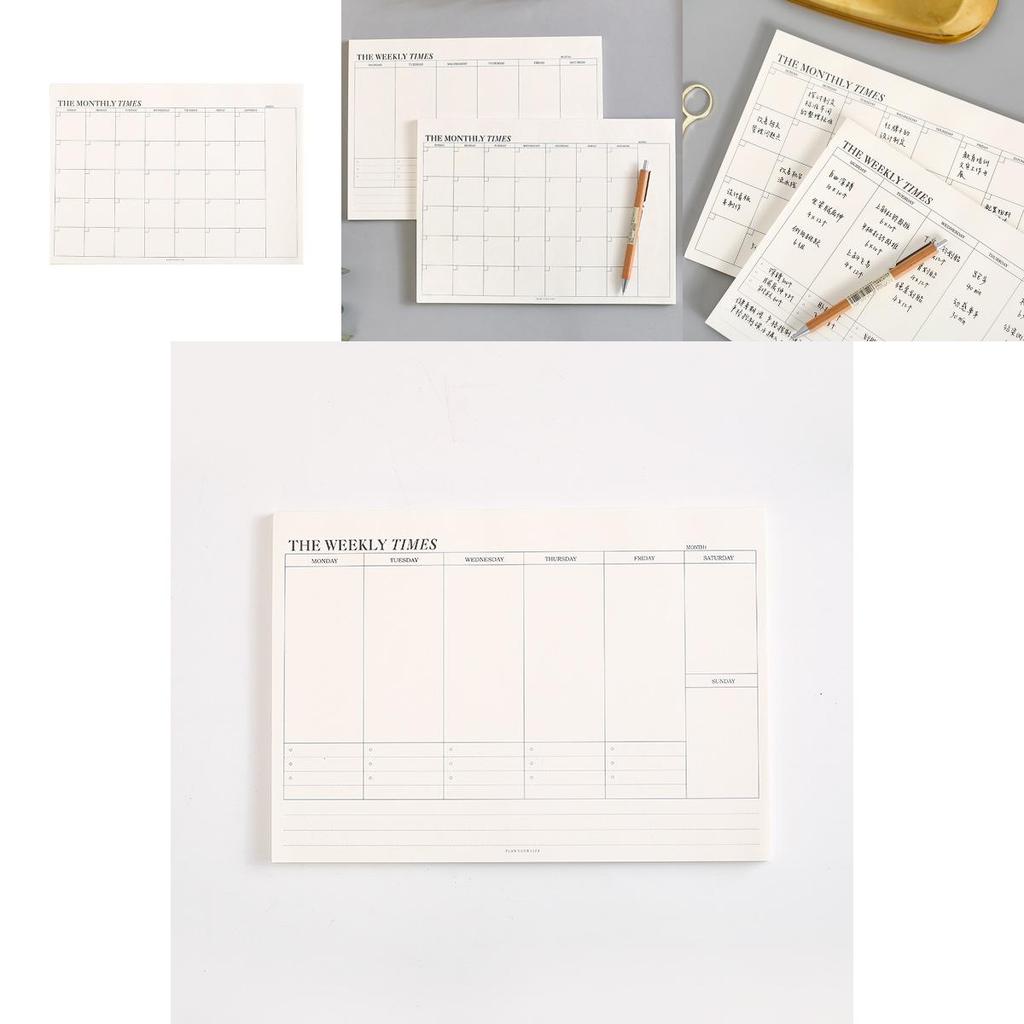 Perfectly Designed Simple Tearable Monthly Plan Book For Organized Work And Study Notes