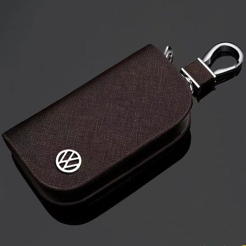 Valve Stems Caps Leather Car Key Case Cross Pattern Car Key Cover Key Holder For VW Volkswagen Golf Polo Passat Tiguan Touran Je zw0