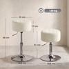 Bar Stool Adjustable Swivel Chair Velvet Feel Seat 1 Piece Beige