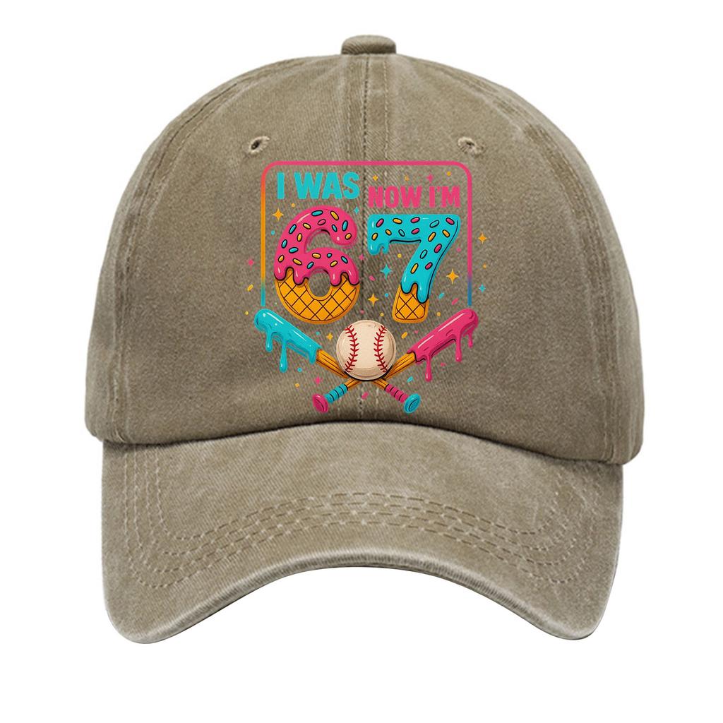 Washed Cotton Baseball Cap With Printed Distressed Soft Top Denim Hat For Men, European And American Retro Hat