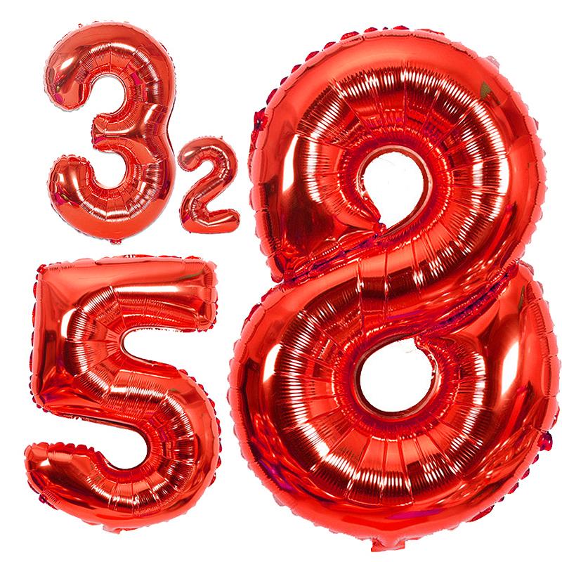 40palcové Duhové Fóliové Balónky s Čísly 0-9 Všechno Nejlepší k Narozeninám Svatba Party Dekorace Dospělý Barevný Héliový Balón Globos Dětský Dárek