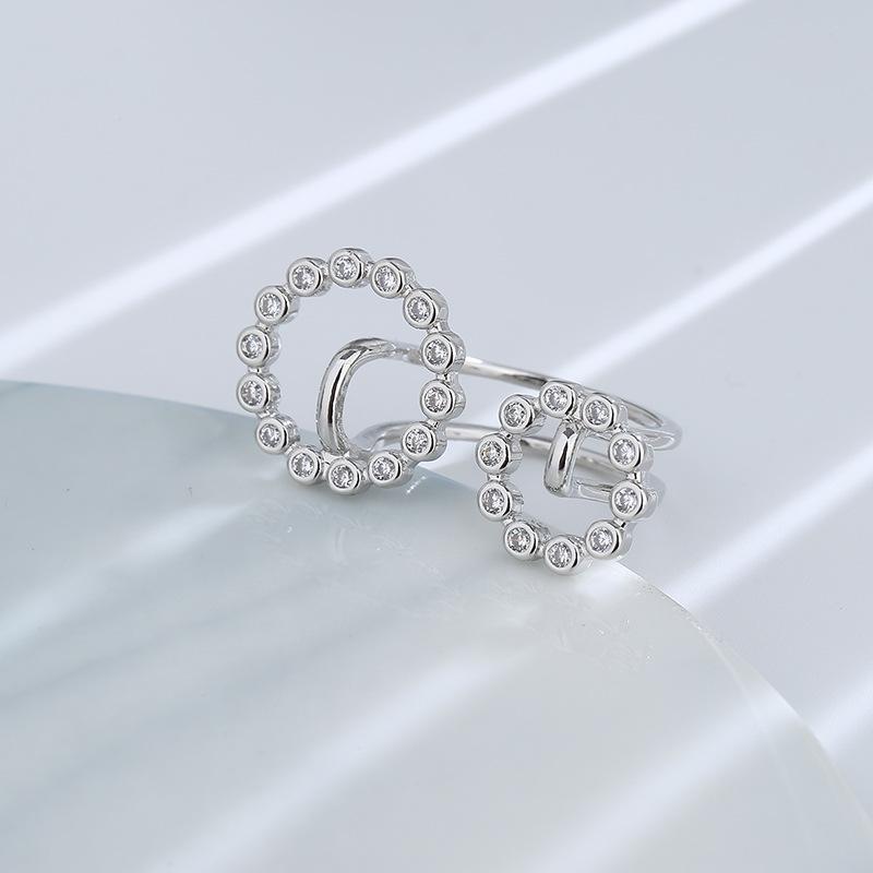 Lindon Klasyczny Stop Miedzi Cyrkon Pierścionek Damskie Biżuteria Ślubna Obietnica Party Prezent