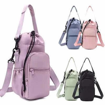 Tragbare Unisex Umhängetasche für Handy mit Flaschenhalter, Leichter Outdoor-Sport Sling Pack für Studenten, Reise-Wandertasche