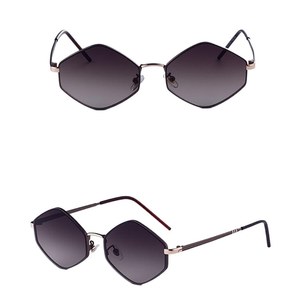 Metal Frame Sun Glasses Y2K Shades Eyewear Vintage Polygon Sunglasses  Driving