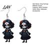 Cartoon Witch Earrings Halloween Earrings, Gothic Drop Lightweight Acrylic Pendant Day of The Dead for Women Girls Accessories Eye-catching