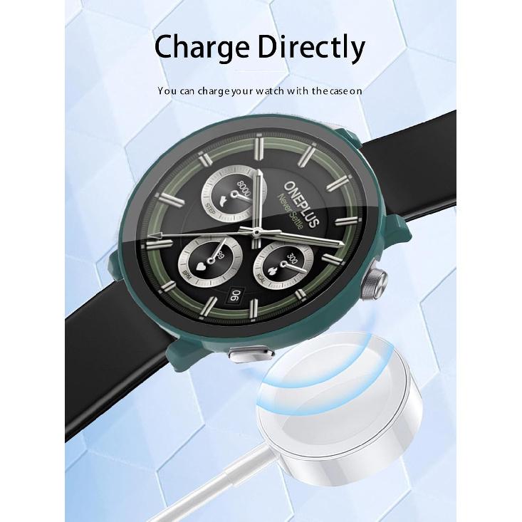

Чехол для смарт-часов OnePlus Watch 3 2025 Улучшенная версия, WUNIAK Жесткий ПК Защитное стекло для экрана для OnePlus Watch 3, 9H Закаленное стекло Ультратонкий CLEAR&BLACK