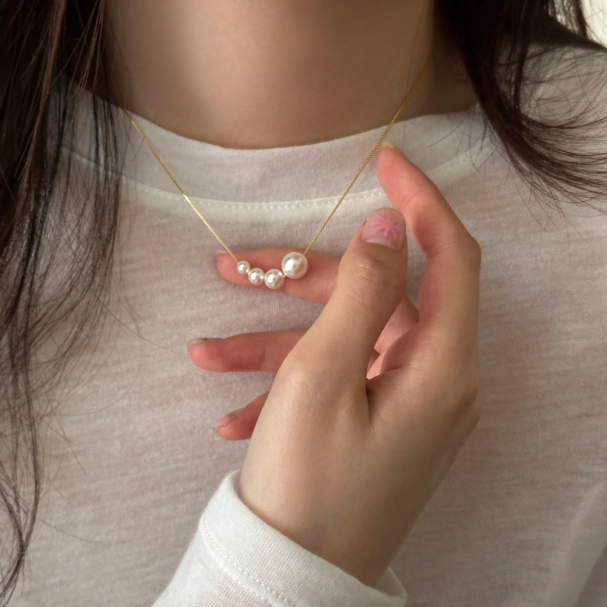 

Намисто з перлинами зі срібла 925 проби жіночі легкі, розкішні, елегантні ніші, елітний темперамент, літні нові аксесуари 925 silver