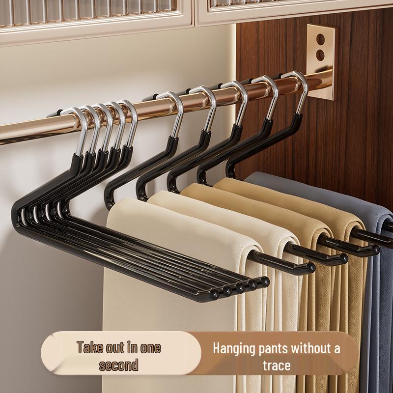 Goose-Shaped Non-Slip Pants Rack, 2-in-1 Z-Shape Hanger with Non-Marking Clips for Wardrobe Storage