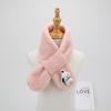 Adorable Kids' Furry Dog Scarf for Autumn/Winter - Cozy Single Color Cross Neck Warmer