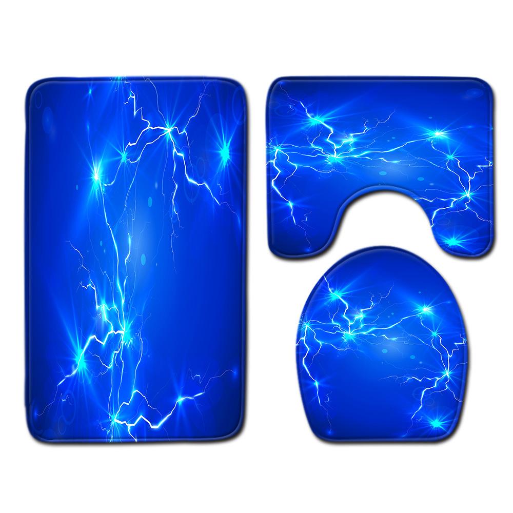 Fashion Painted Toilet Three-Piece Floor Mat Bathroom Door Mat Coffee Table Sand Carpet