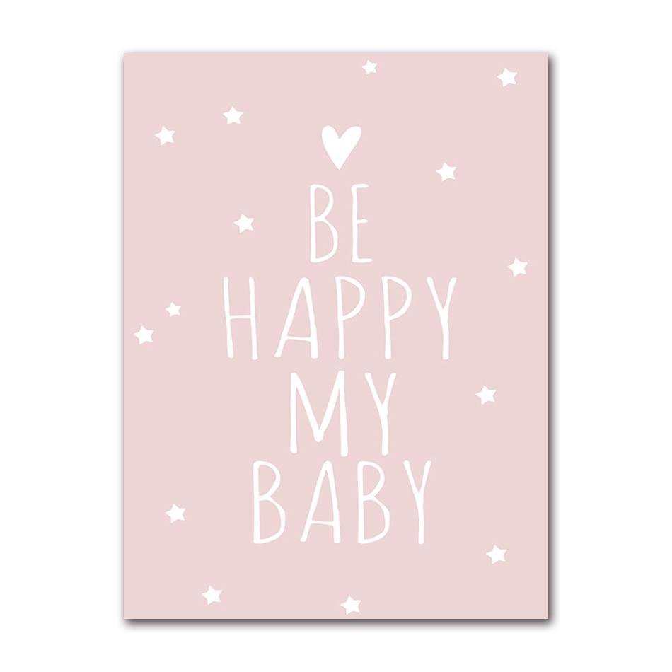 Decorazione Quadro Stile Nordico Stanza Bambina Decorazione Asilo Arte da Parete Tela Poster Minimalista Corona Coniglio Stampa Rosa Pittura Cartoon