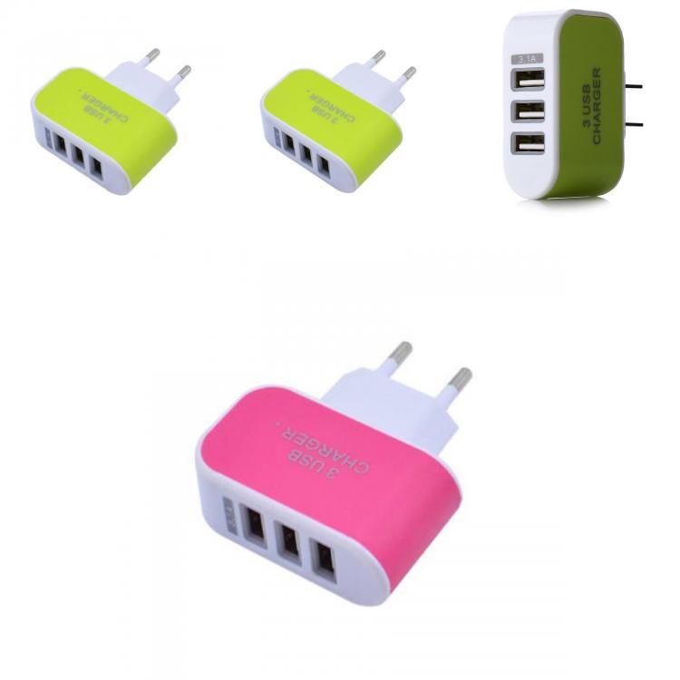 Versatile 3usb Candy Charger With Led Light For Apple Devices Travel-friendly
