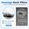 Heated Neck Pillow with 3 Vibration Massage Modes,Thermostatic Heating, Gray, Contoured Design for Optimal Comfort, Therapeutic Sleep Aid