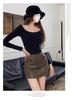 PU Leather High Waist A-Line Skirt - Plus Size, Korean Style, Autumn/Winter Women's Fashion, Hot Girl Trendy Slimming Wrap Midi Skirt