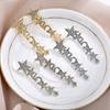2026 New Elegant Star & Number 5 Long Tassel Earrings Light Luxury Full Zircon Drop Earrings for Women