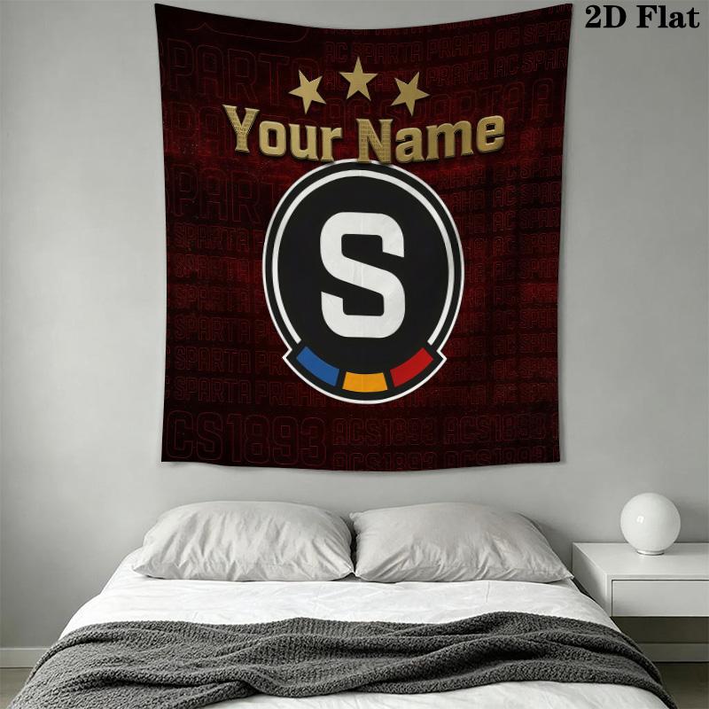 AC Sparta Praha Custom Name Wall Tapestry Aesthetic Wall Hanging Printed Fabric Blanket Decorative Tapestries for Bedroom Living Room Home Decor