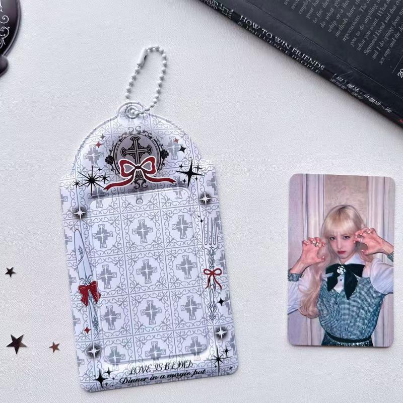 Idol Photo Card Holder Transparent Display Case for Star Chaser Campus Meal Card Storage Pendant Accessory