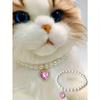 1pc Cat Beaded Necklace Cute Highly Attractive Rhinestone-Studded Dog&Cat Collar Decorative Item For Photo-Shooting Necklace Resistant To Cat Bites