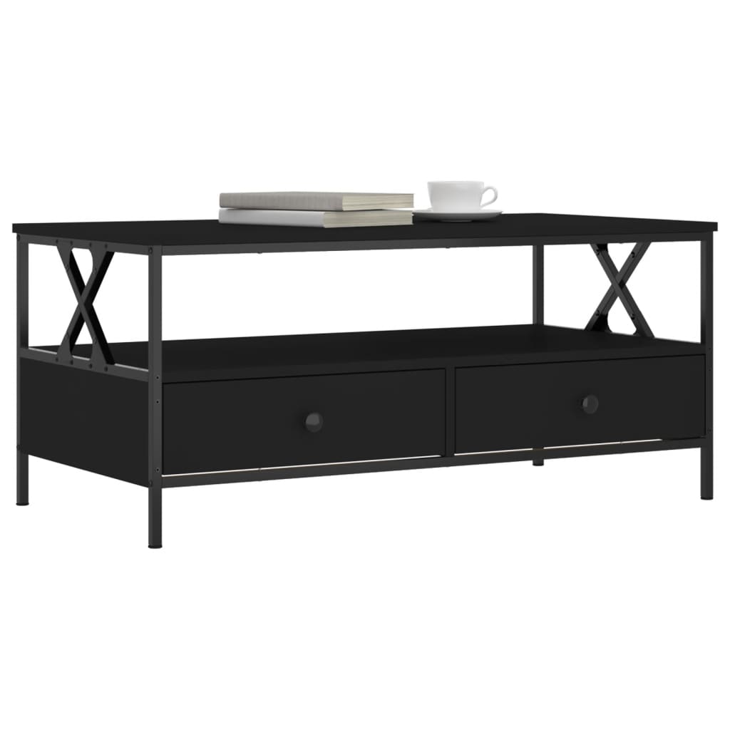  Coffee Table, Black 100x51x45 Cm, Wood-based Material