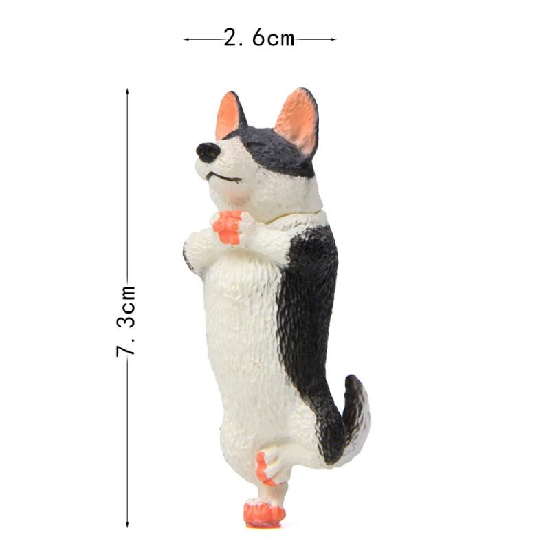 Cartoon Pvc Dog Sculpture With Classic Yellow And Black Corgi And Husky For Collector And Gift чёрный