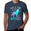 Just A Girl Who Loves Wolves Tshirt Casual Graphic Print Tee
