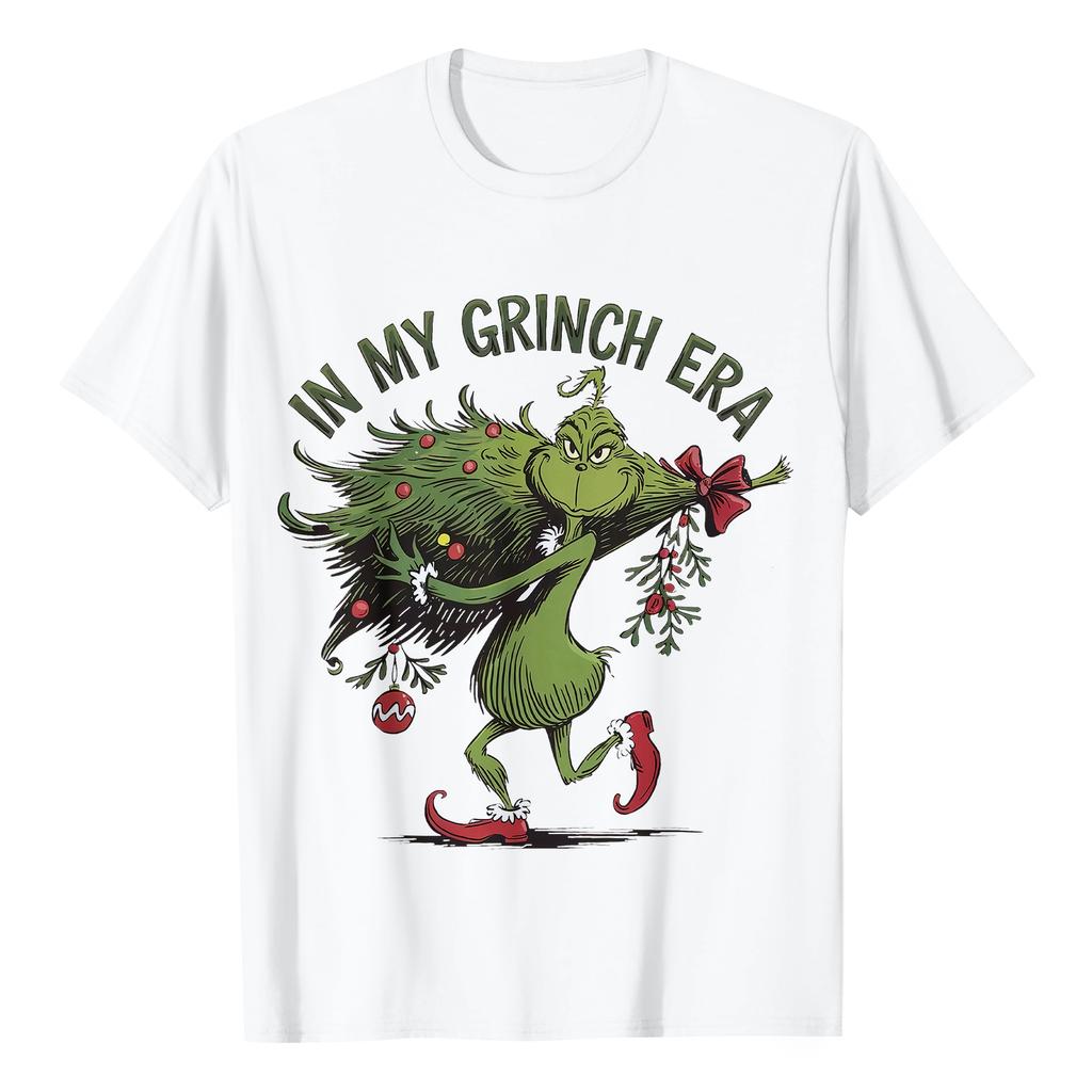 Kortermet topp for kvinner, avslappet, med trykk, rund hals, pullover