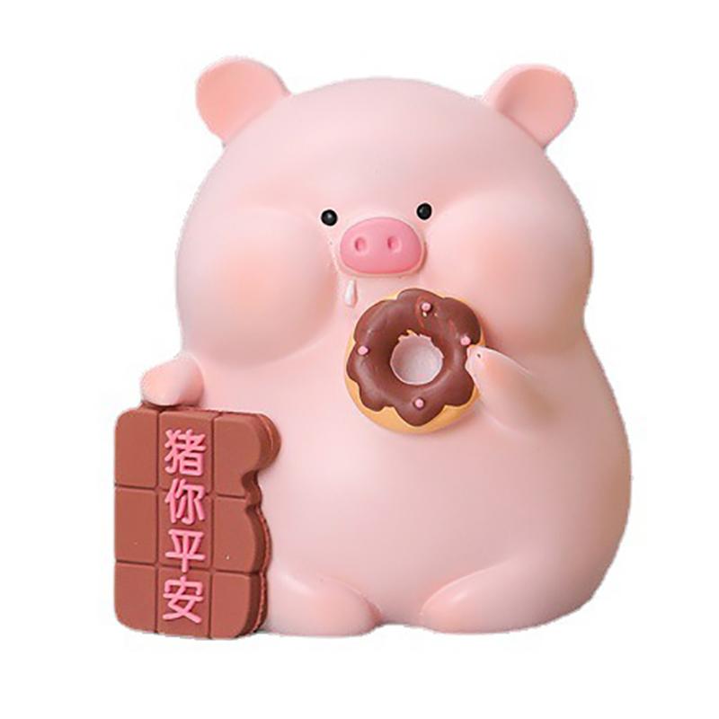 Kawaii Pig Resin Diy Home Decoration Figurines Dollhouse Moss Landscape Fairy Garden Miniatures Room Decor