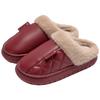 Waterproof Cotton Slippers Women's Autumn and Winter Indoor Home Life Couple Middle-aged and Elderly Red Slippers Men
