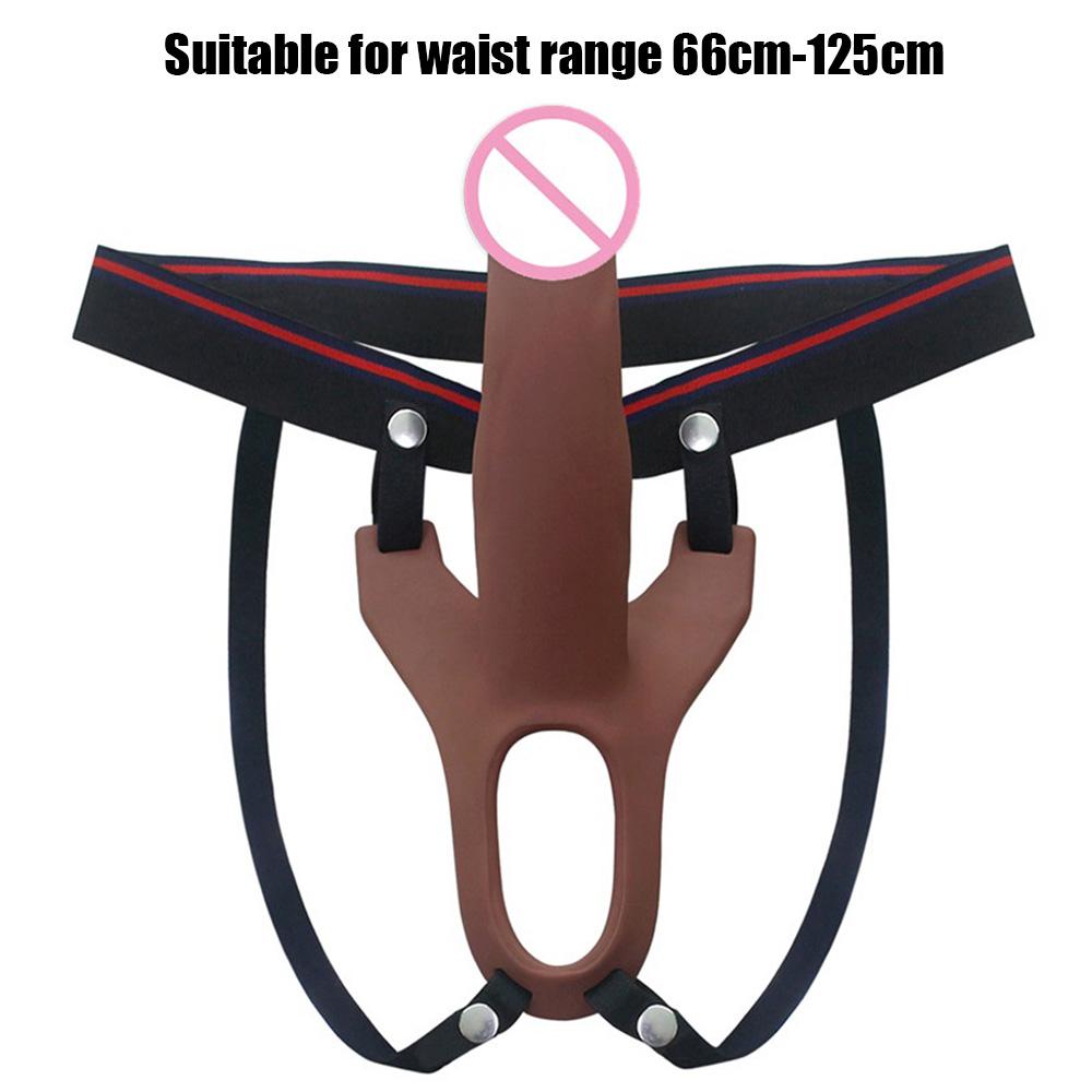 Realistic Strap On Dildo Male Silicone Hollow Dildo Strapon Harness Penis Enlarger Extender Sex Toys For Man Gay Sex Shop