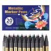 Colorful 20 Colors Permanent Metallic Paint Marker Waterproof Markers Tire Tread Rubber Fabric Paint Metal Paint Marker Pens