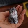 Cute Mini Cat Pet Model Sitting Cat Decoration Creative Cat Ornament  Car Interior Decoration