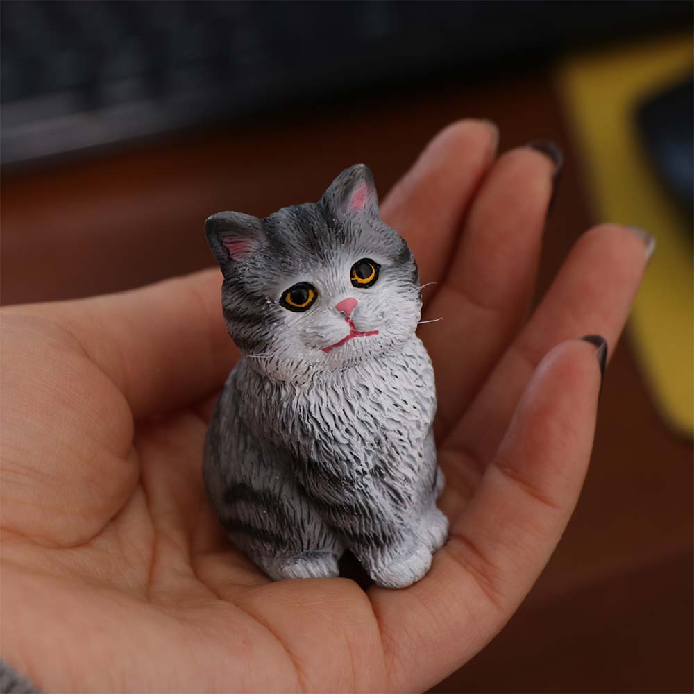 Cute Mini Cat Pet Model Sitting Cat Decoration Creative Cat Ornament  Car Interior Decoration