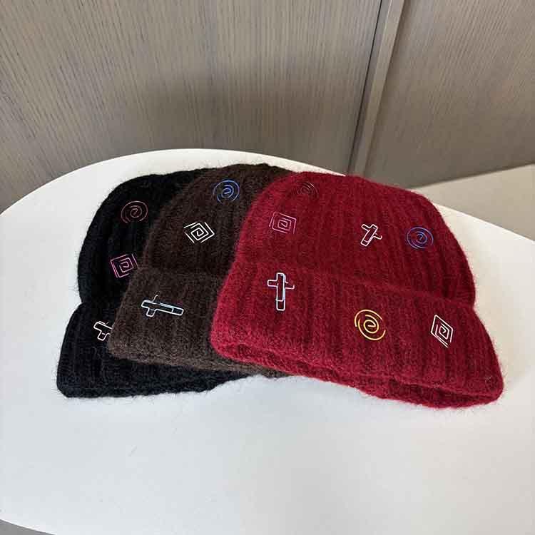 Autumn and winter personalized knitted hat sweet decoration cute wool hat women's outdoor cycling warm cover hat