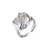 French Baroque Pearl Ring Cold and Elegant Open S925 Sterling Silver Square Bead Index Finger Ring Female