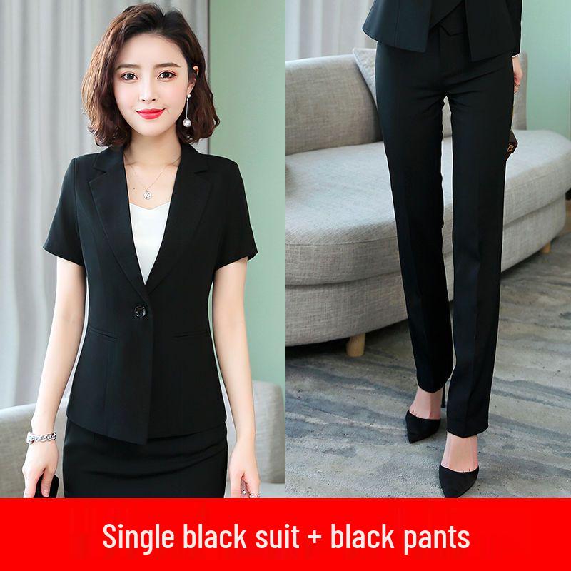 Elegant Women's Summer Suit Set - Professional, Short-Sleeved Front Desk Uniform, Thin Style