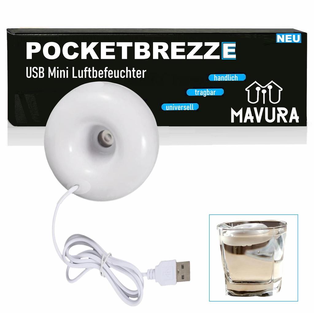 POCKETBREEZE USB Mini Luftfukter Diffuser Ultralydforstøver Luftfukter