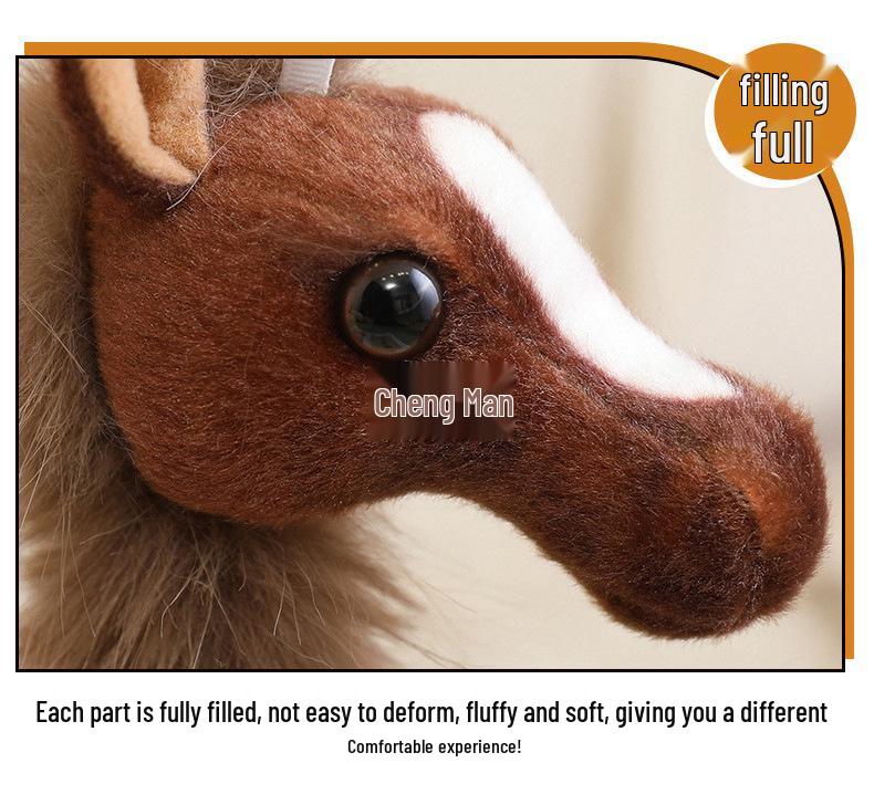 Year of the Horse Akhal-Teke White Horse Plush Keychain - Small Pendant Toy & New Year Gift
