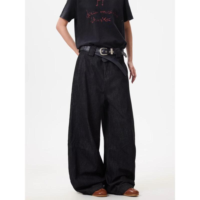 JYL Women s Cargo Pants American Vintage Multi-Pocket Wide-Leg High-Street Denim S амарантовый