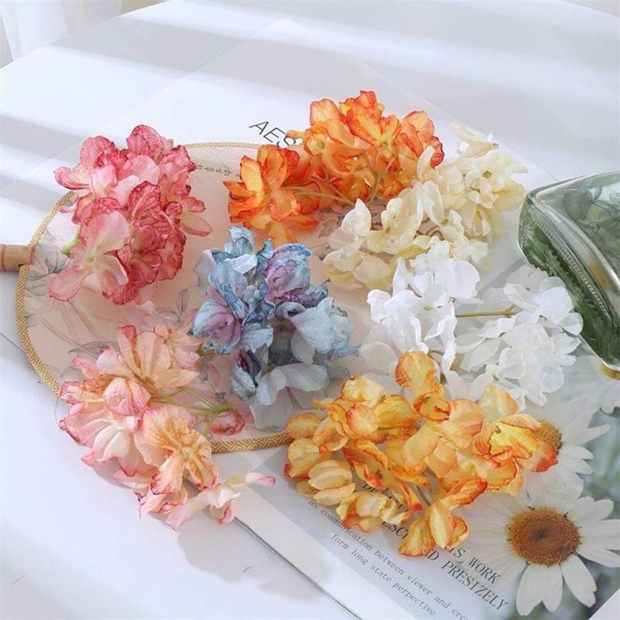 Artificial Flower Silk Hydrangea Wedding Bridal Bouquet Festival Diy Gift Box Arrangement Home Vase Table Garden Decoration Wall