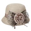 Women's Polka Dot Mesh Flower Bowler Bucket Hat Outdoor Sun Visor Basin Cap