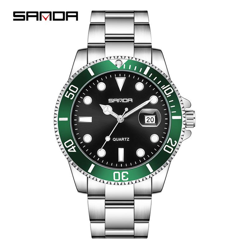 Sanda Black Luminous Men s Waterproof Quartz Wristwatch with Date