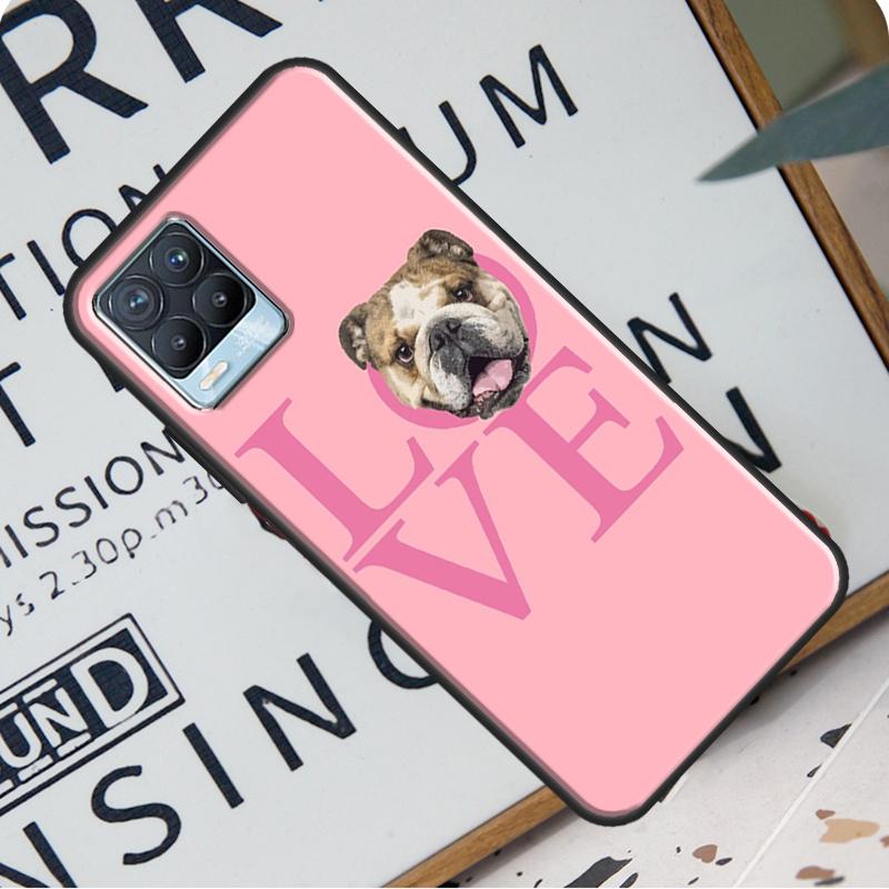 English Bulldog Heartbeat For OnePlus 9 Pro 8T 9R Nord 2 Phone Case For Realme 6 7 8 Pro 8i GT Master GT Neo 2 C21