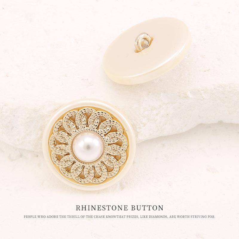 5pcs Metal Resin Combination Button Coat Trench Coat Gold Button Sweater Jacket Cardigan Small Fragrant Style Silver Button