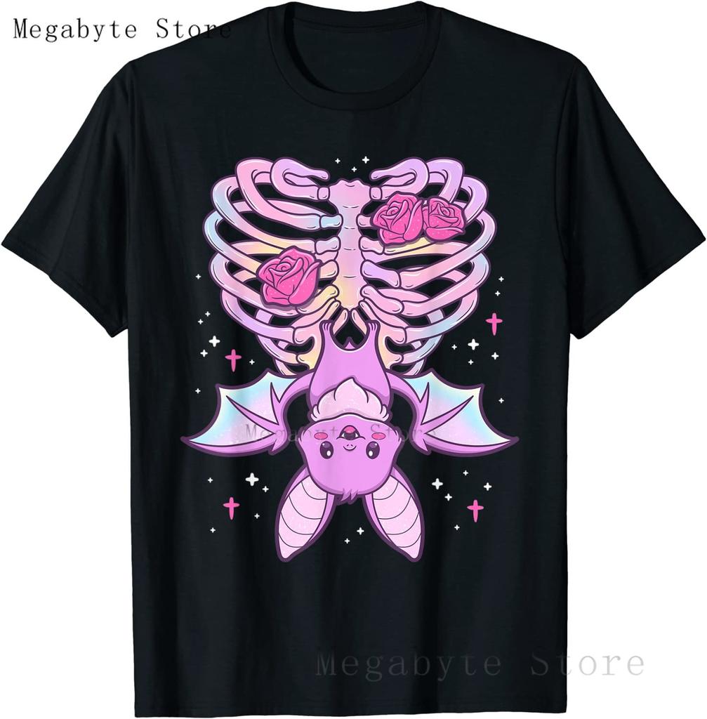 Totenkopf und Krähe Ziege Retro Ästhetik Pastell Goth Kunst T-Shirt Damen Kawaii Anime Kleidung Mann T-Shirts Oberteile Vintage Unisex T-Shirt
