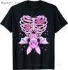 Totenkopf und Krähe Ziege Retro Ästhetik Pastell Goth Kunst T-Shirt Damen Kawaii Anime Kleidung Mann T-Shirts Oberteile Vintage Unisex T-Shirt