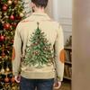 Christmas Print 3-button - Men's Stand Up Collar Sweatshirt, Outdoor Casual Hoodie With Buckle